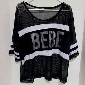 BEBE WOMEN'S SIZE 2X FISHNET PULLOVER